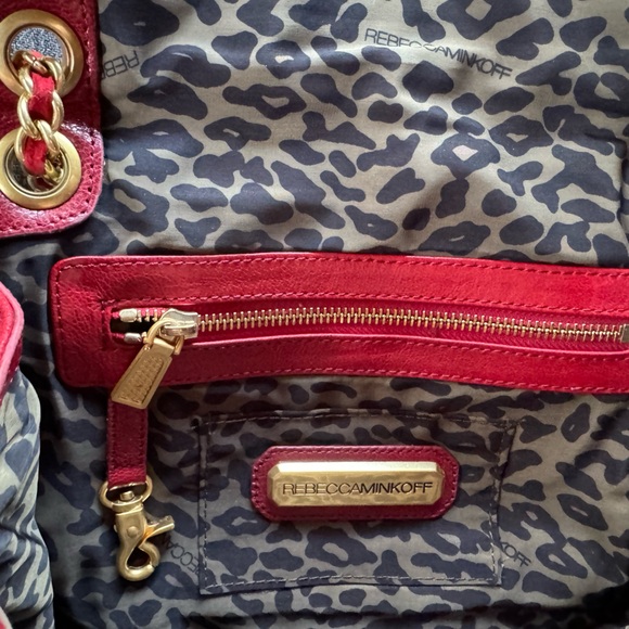 KC Chiefs colors - Red Studded Leather Purse with chain strap - Picture 6 of 7